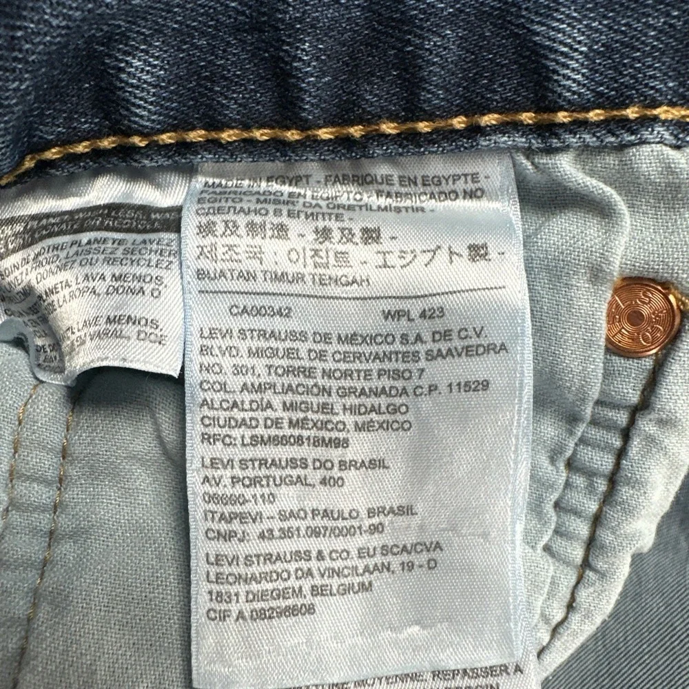Levi's 501 Original Button Fly Jeans Men 36x30 Blue Straight Leg Stretch Cowboy